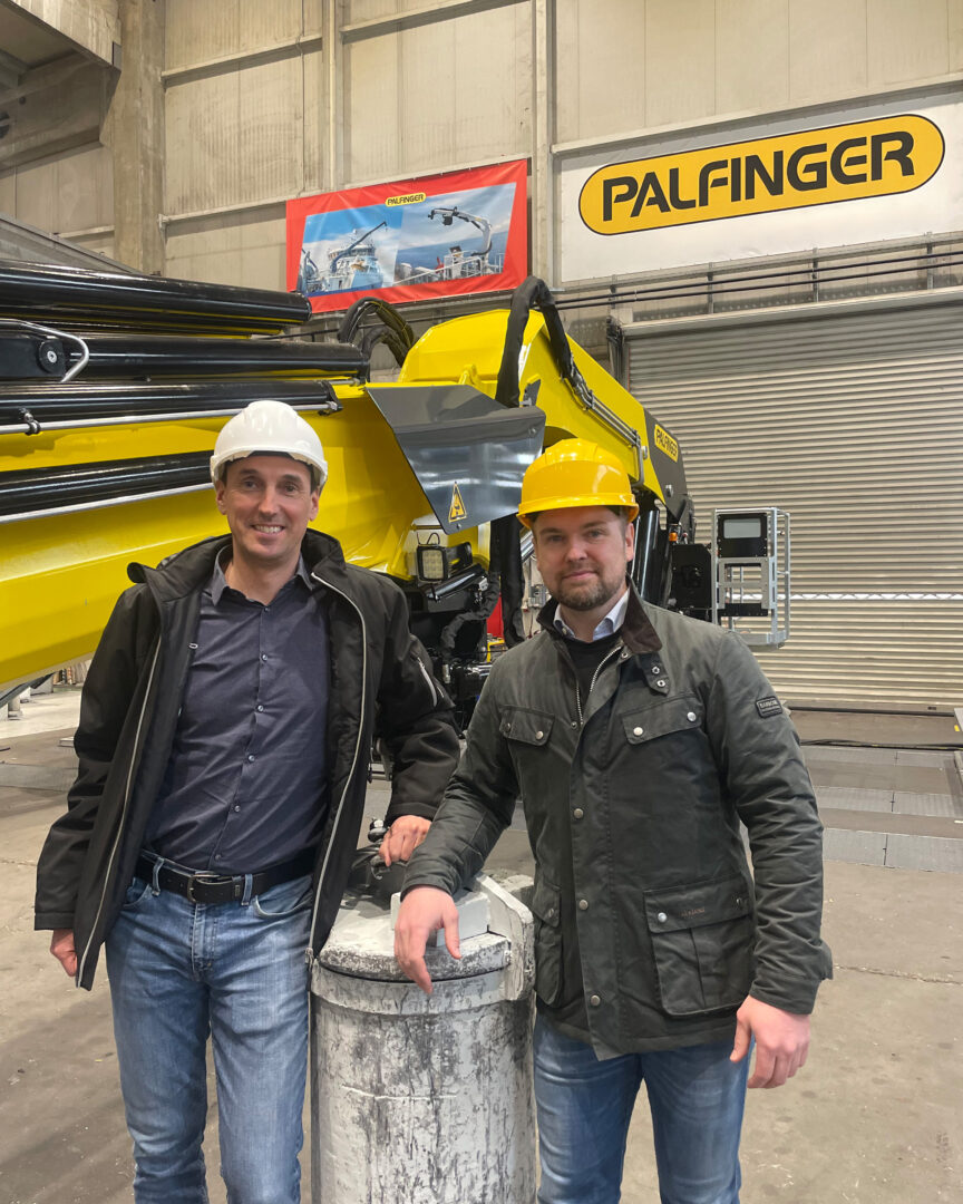Bernd Huemer, Global Sales Manager at PALFINGER MARINE and Arnt-Ove Skoge, Sales Manager at Bergen Hydraulic.
