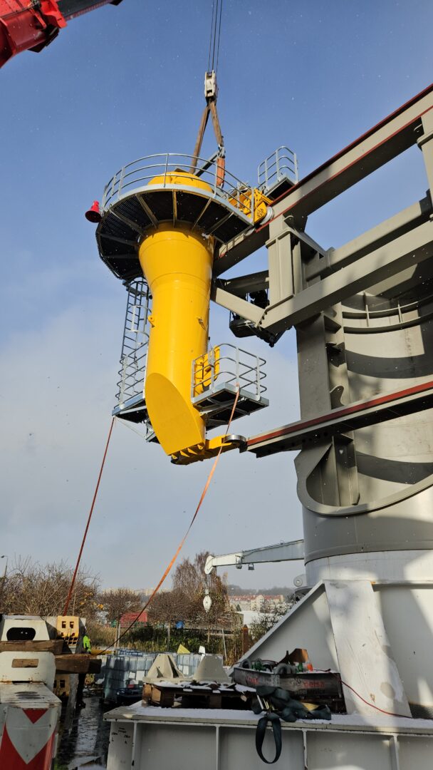 crane assembly at the production site